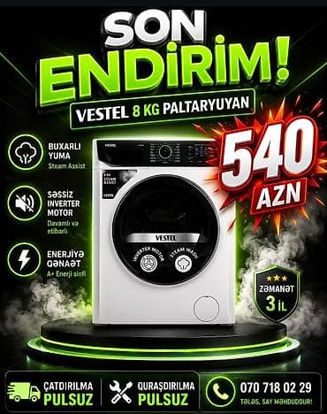 Məişət texnikası: Anbardan satış paltaryuyan ünvana çatdırılma quraşdırılma pulsuzdur — 6