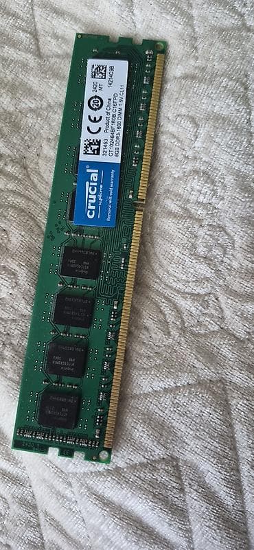 Operativ yaddaş (RAM) Crucial, 8 GB, 1600 Mhz, DDR3, PC üçün