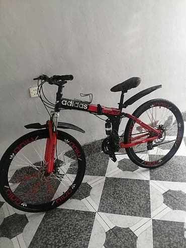 velosiped ural: Qatlana bilən dağ velosipedi - Rəng: qara-qırmızı - Çərçivə: qatlanan — 1