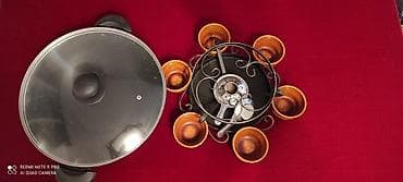 ps servis: Fondü/Qəlyanaltı seti – metal qazancı və şüşə qapaqlı tava ilə - — 3