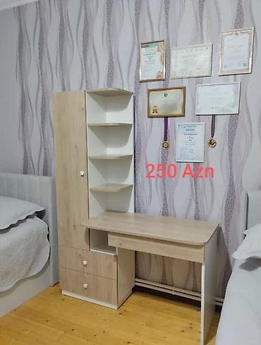 mebel yataq: Oğlan və qız üçün, Siyirməli, Yazı masası, Stulsuz — 8