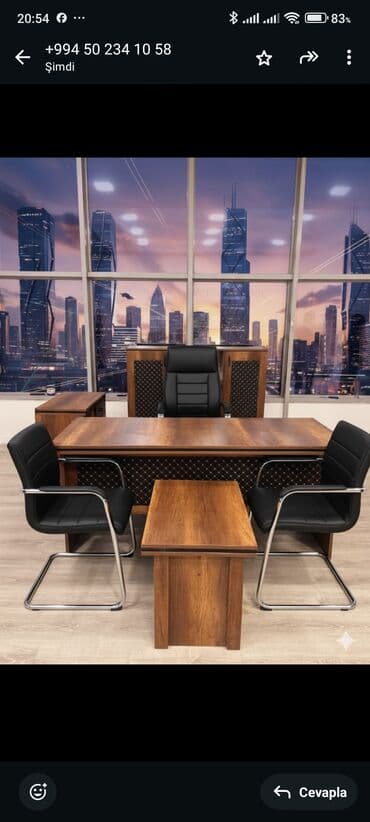 столы для совещаний: Yeni, Müdir üçün, Dördbucaq masa — 1