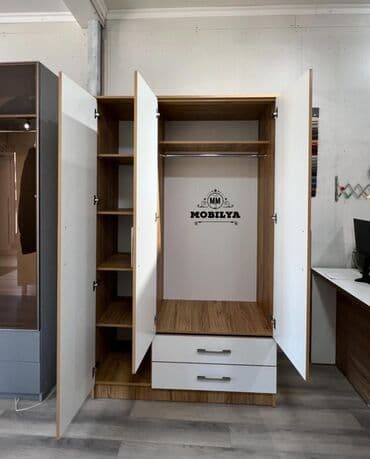 metbex şkafı: Düz dolab, Yataq otağı üçün, Eyvan üçün, Qonaq otağı üçün, Qarderob, Açılan, Korpuslu, 3 qapılı — 2