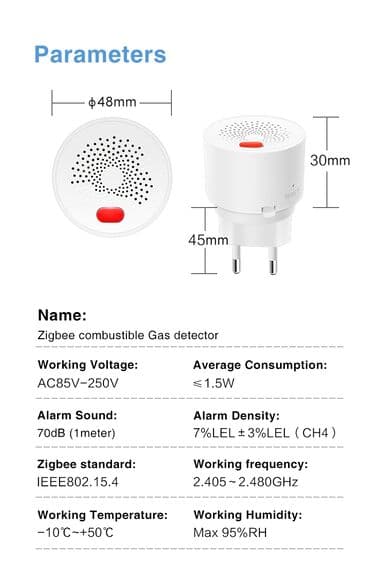 qaz dedektor: Wifi qaz detektoru siqnallı təbii yanan qaz detektoru ağıllı ev üçün — 4