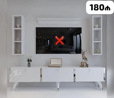 Düz TV altlığı, Polkalı, Laminat