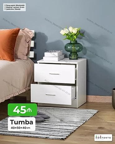 Tumba – 40×50×40 sm - İki çekmecəli kompakt yataq yanı tumbası - lalafo.az -da Tumba – 40×50×40 sm - İki çekmecəli kompakt yataq yanı tumbası -