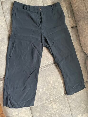 şalvar cins: Elastik belli və ayaq biləyində büzməli, rahat kəsimli karqo şalvar — 3