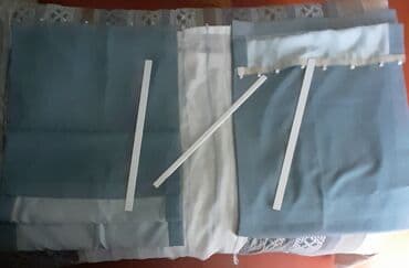 tül pərdələr: Новый, Занавеска, цвет - Голубой, Бесплатная доставка — 2