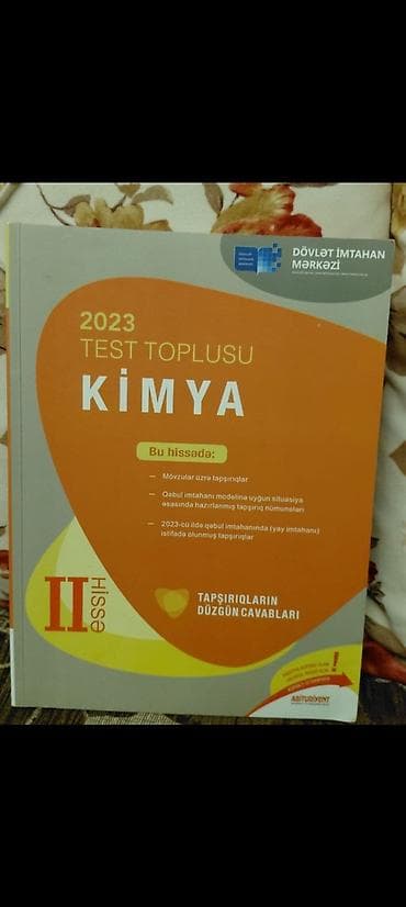 Testlər: Məhsul: 2023 “Test Toplusu – Kimya” (DİM), I və II hissə — 2