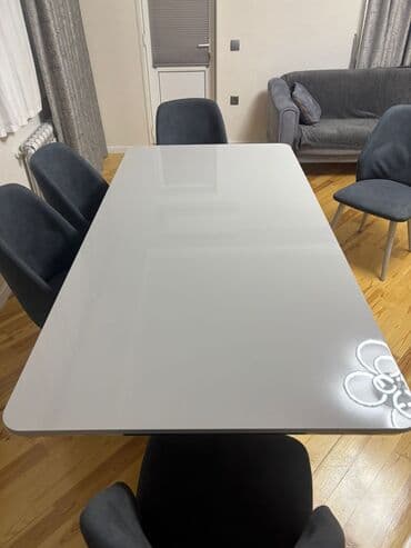 Masa və oturacaq dəstləri: Qonaq otağı üçün, Açılmayan, Dördbucaq masa, 4 stul — 4