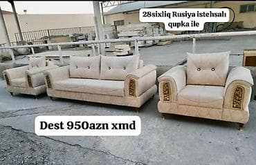 kamp stul: Klassik üslubda yumşaq mebel dəsti Tərkib: - 1 ədəd 3 nəfərlik divan — 1