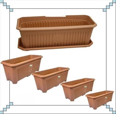 güller: Dibcek dibcek qabi duzbucaqli balkon heyet ucun gul qabi duzbucaqli — 1