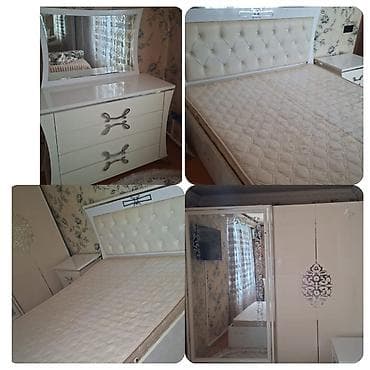 Двуспальная кровать, Трюмо, Шкаф, 2 тумбы, Б/у