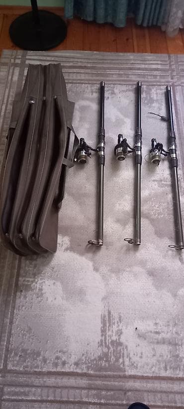 Balıqçılıq dəsti - 3 ədəd teleskopik balıqçı çubuğu - Hər çubuqda