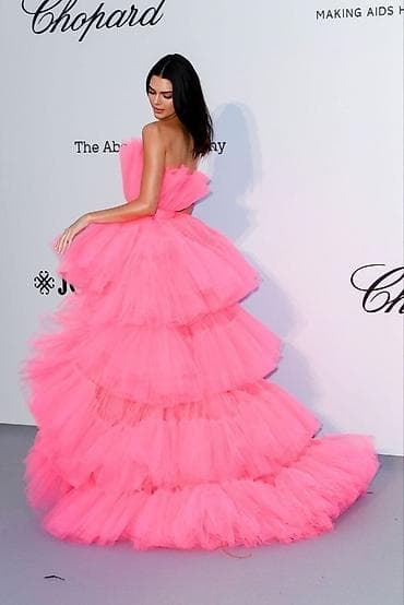 tul donlar: Neon çəhrayı tül kokteyl/ball gecəsi libası Şəkillərdə libasın həm — 2