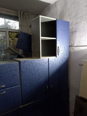 Mətbəx şkafı dəsti - Material: laminat/LDSP korpus, mavi rəngli