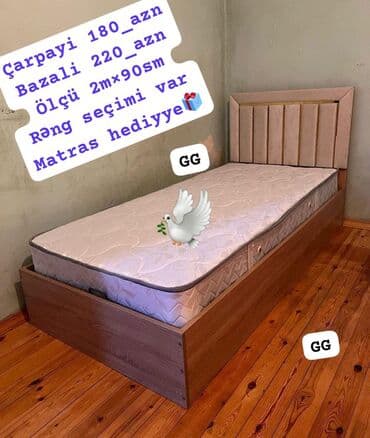 Yeni, Təknəfərlik çarpayı, Bazalı, Matras ilə, Siyirməsiz