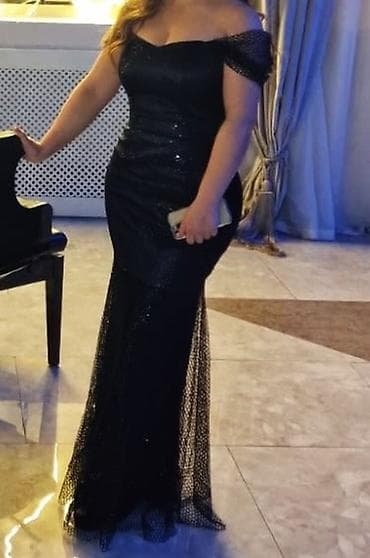 atlas kofta: Qara rəngli gecə/libas – uzun, balıq kəsim - Rəng: Dərin qara - — 2