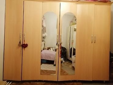 6 qapı, Güzgülü, Bej, Digər material, Açılan, Düz dolab — 1