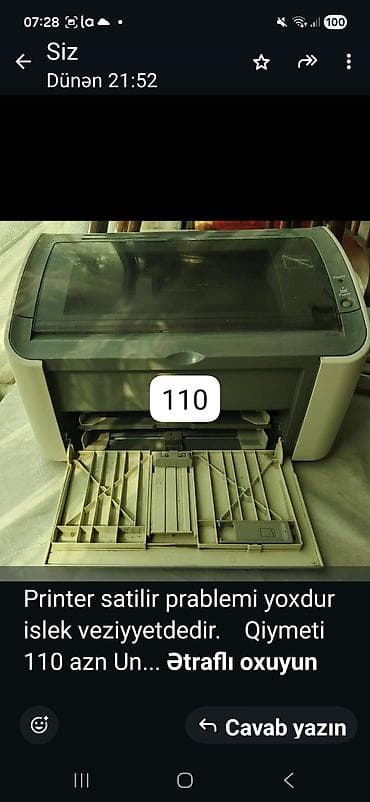 Lazer printer - Kompakt stolüstü model, üstdən yükləmə kağız tepsisi