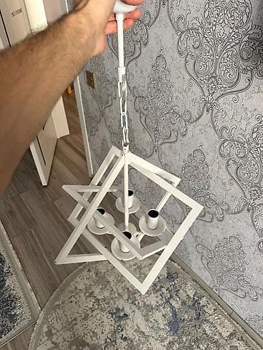 dekor yarpaq: Çılçıraq, 4 lampa, Metal — 2
