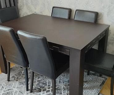 kristal yem: Qonaq otağı üçün, İşlənmiş, Açılmayan, Dördbucaq masa, 4 stul — 1