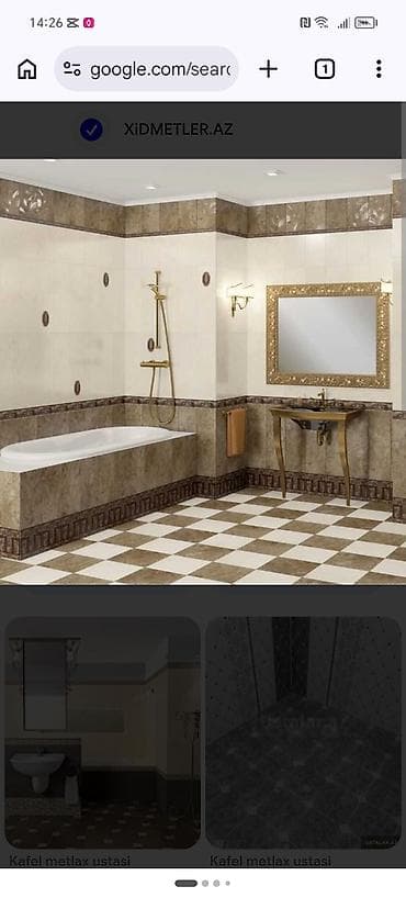 ucuz kafellər: Xidmət: Kafel–metlax işləri (vanna otağı və sanitar qovşaqlar) — 2