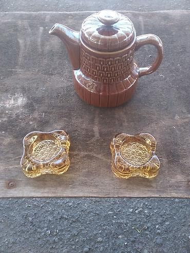 Çay dəsti, rəng - Qəhvəyi, Keramika — 2