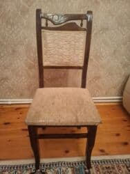 köhnə qədim gədim sovet davet stol stul mebel: Qonaq otağı üçün, İşlənmiş, Açılan, Kvadrat masa, 6 stul — 3