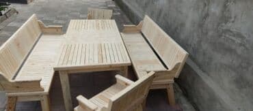 boya tapancası: Yeni, Dördbucaq masa, Açılmayan, Skameykalar ilə, Taxta, Azərbaycan — 2