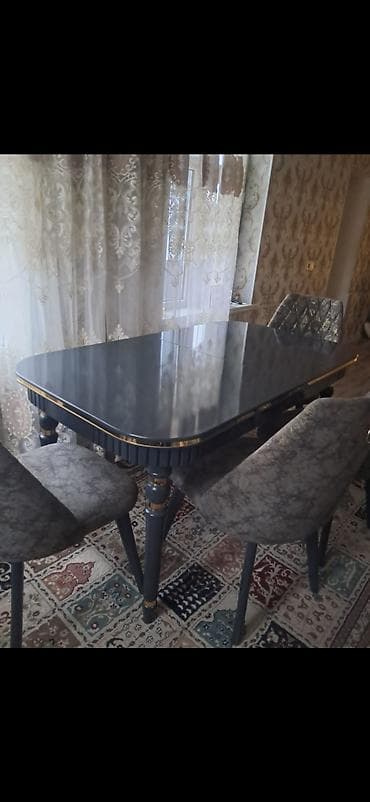 Для гостиной, Раскладной, Прямоугольный стол, 4 стула — 1