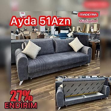 park yataq: Mebellər dəsti – Müşfiqabad, Madeyra - Divan: Yumşaq toxumalı, tünd — 1
