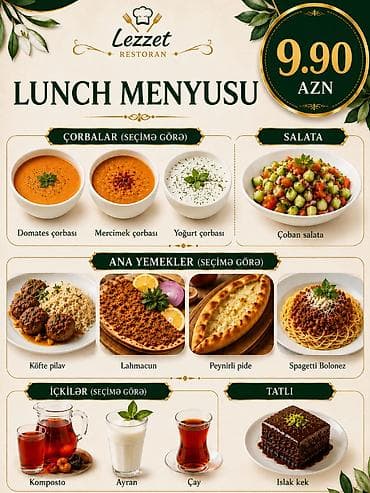 samovar cay: Qiymət: 9.90 AZN Paket məzmunu (seçim üzrə): - Çorbalar: Domates — 1