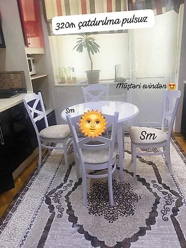 mebel stul: Yeni, Yumru masa, 4 stul — 1