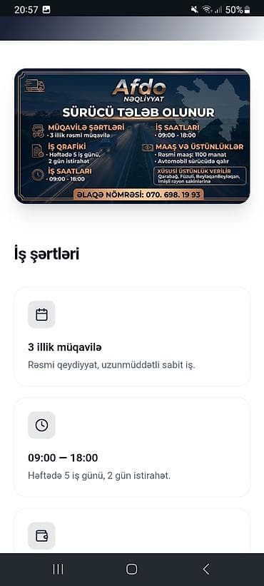 aile surucusu 2023: Şirkət sürücüsü tələb olunur, 5/2, İstənilən yaş, Aylıq ödəniş — 4