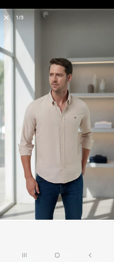 uz üçün leke aparan maskalar: Köynək, XL, rəng - Bej — 1