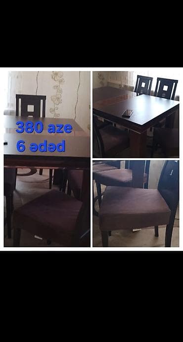 led lampalar qiymeti: Mətbəx üçün, Açılmayan, Dördbucaq masa, 6 stul — 1