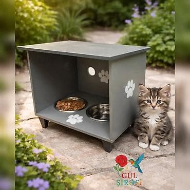 pişik: Məhsul: Pişik temalı qidalandırıcı stendlər - Dizayn: Taxta əsaslı — 8