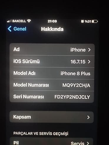 iphone 7 plus 2 el: IPhone 8 Plus, 64 GB, Qara, Zəmanət, Barmaq izi, Simsiz şarj — 8