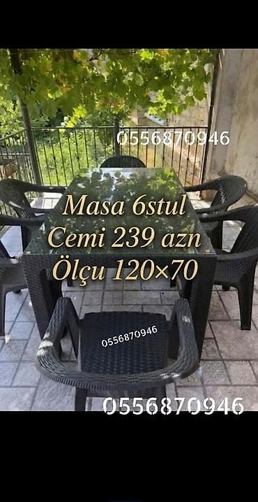 termolar: Yeni, Kvadrat masa, 2 stul, Açılmayan, Stullar ilə, Plastik, Türkiyə — 5