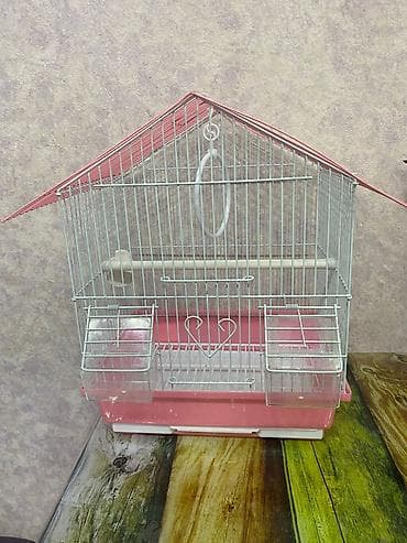 Akvariumlar: Qəfəslə təmin olunmuş quş evi - Material: metaldan barmaqlıqlar — 1