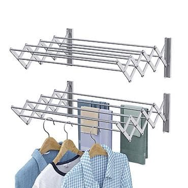 divar saatı: Divar tipli teleskopik paltar asılqanı/qarmaqlı quruducu Dəmir — 3