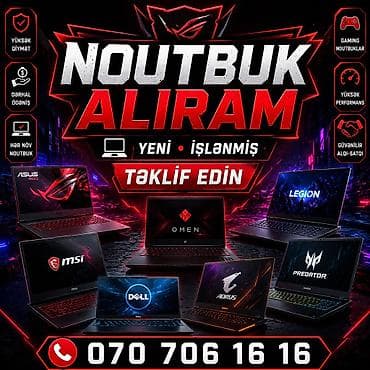 komputerlər islenmis: YÜKSEK QIYMETE NOUTBUK ALIRAM YENİ VE IŞLEMIS TEKLİF EDIN — 1
