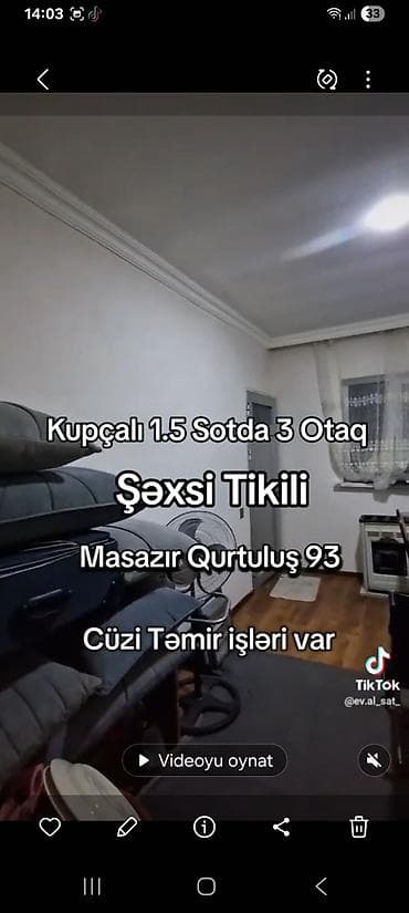 şamaxi ev: Qurtuluş 93-ə çox yaxın, kupçalı, əşyalı həyətyanı ev. - Sahə: 1.5 — 7