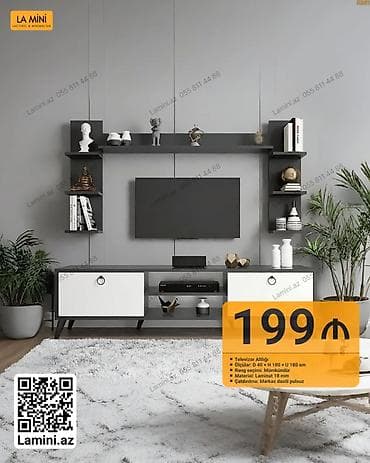 TV altlığı və divar rəfləri dəsti - Ölçülər: dərinlik 40 sm — 1