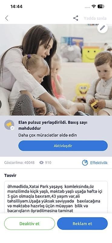 Məktəbəqədər və ibtidai sinif hazırlığı, Əyani