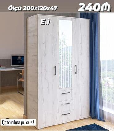 Yeni, Açılan, 3 qapılı Düz dolab, Qarderob, paltar dolabı