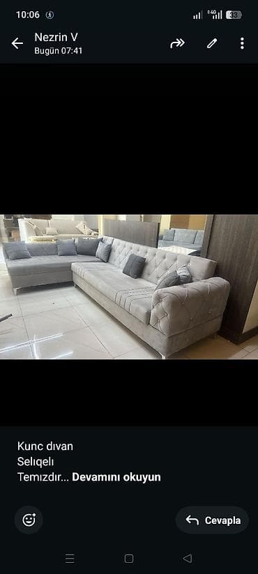 kombi 40: Kunc dıvan Selıqelı Temızdır Qıymet 280 azn Olcu 1.40 sm x 2.30 sm — 1