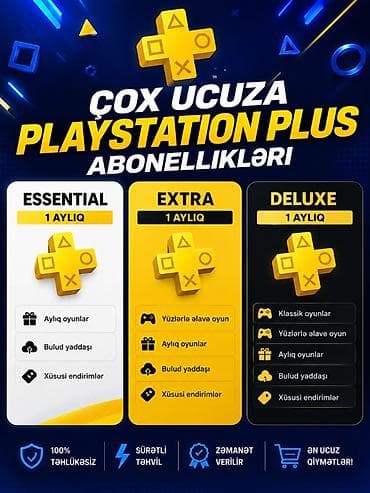 hisense infinity e9: PlayStation Plus abonelikləri – 1 aylıq paketlər Essential: - Aylıq — 1