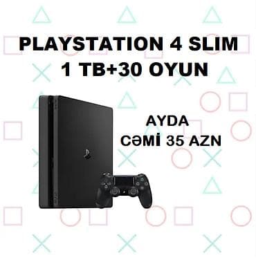PlayStation 4 Slim – 1 TB yaddaş + 30 oyun KREDIT Ayda cəmi 35 AZN - 1